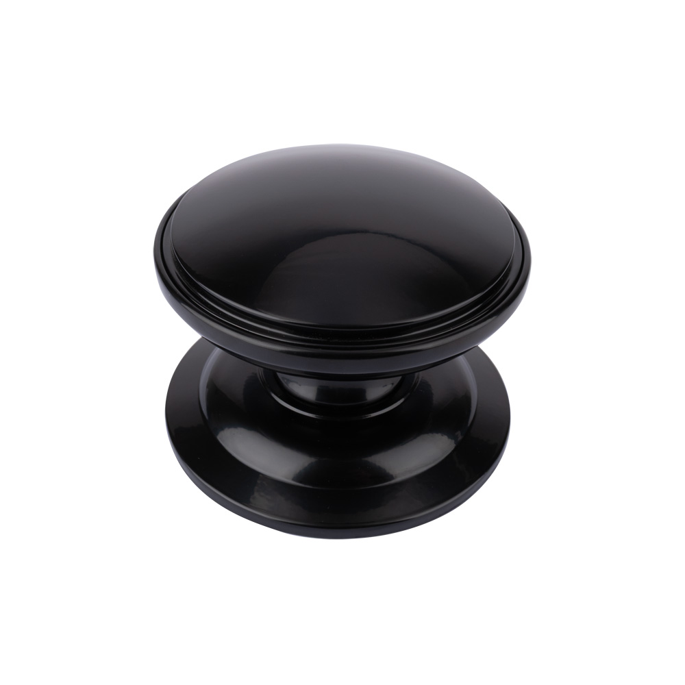 Timber Series Decorative Round Centre Door Knob (100mm) - Black